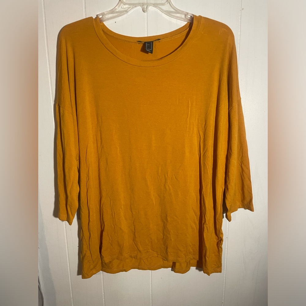 Forever 21 Mustard 3/4 Sleeve T